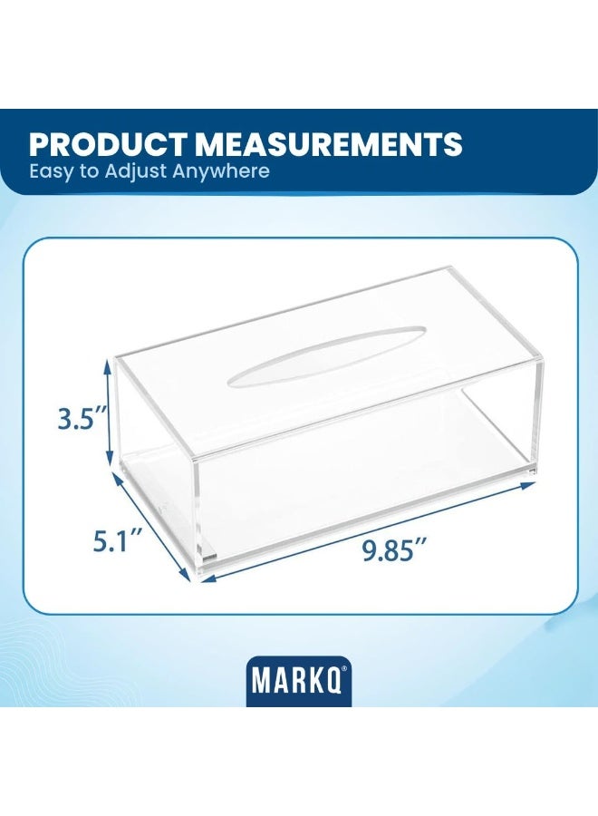 Meetion Acrylic Tissue Holder Box - Clear Rectangular Napkin Holder, Facial Tissue Dispenser, Tissue Box Holder for Home, Kitchen and Office Room, Pack of 2 - Image 4